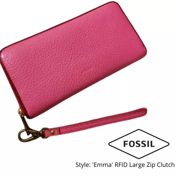 Fossil | Emma RFID Large Zip Leather Clutch